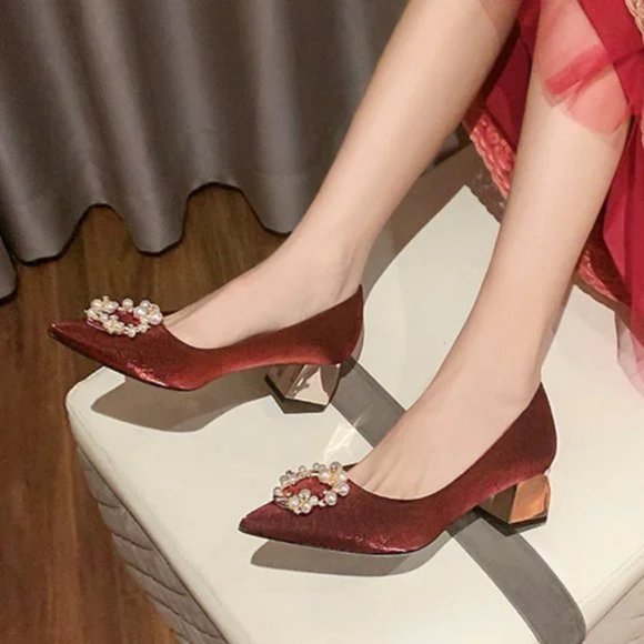 Wedding shoes are not tired of high heels single shoes - Picture 3 of 5